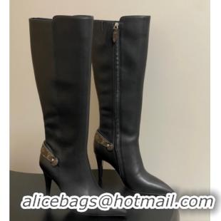 Duplicate Louis Vuitton Legacy Heel High Boots 9.5cm in Calf Leather Black 1AIEUG 1021101