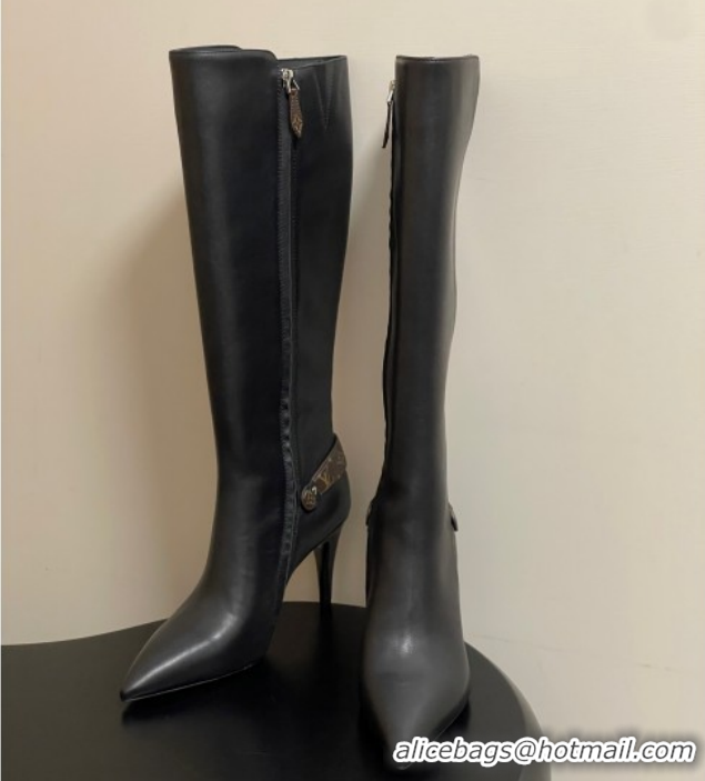Duplicate Louis Vuitton Legacy Heel High Boots 9.5cm in Calf Leather Black 1AIEUG 1021101