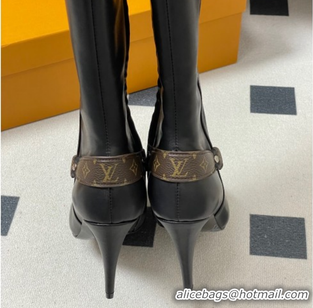 Duplicate Louis Vuitton Legacy Heel High Boots 9.5cm in Calf Leather Black 1AIEUG 1021101