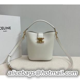 Fashion Discount Celine Small Bucket Bag Louise in Smooth Calfskin 119173 White 2025