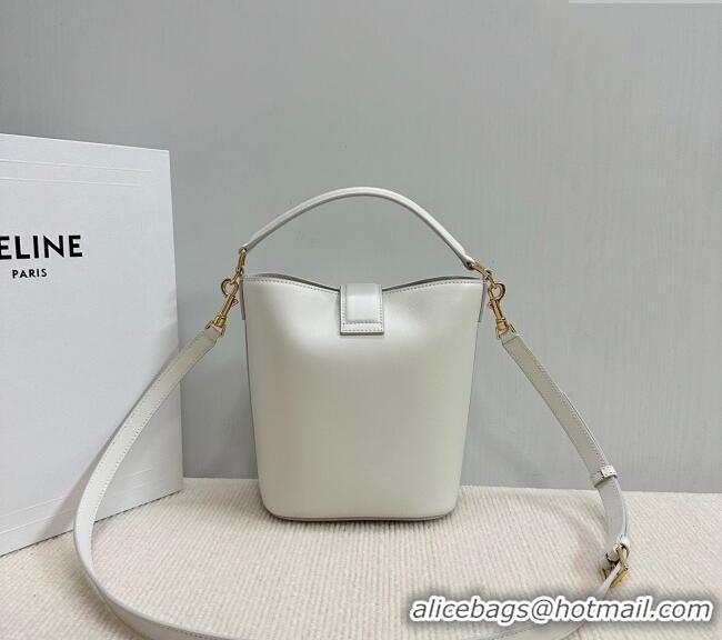 Fashion Discount Celine Small Bucket Bag Louise in Smooth Calfskin 119173 White 2025