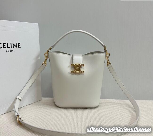 Fashion Discount Celine Small Bucket Bag Louise in Smooth Calfskin 119173 White 2025