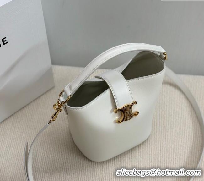 Fashion Discount Celine Small Bucket Bag Louise in Smooth Calfskin 119173 White 2025