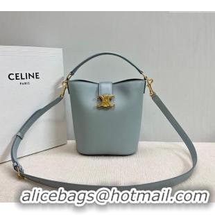 Low Cost Celine Small Bucket Bag Louise in Smooth Calfskin 119173 Ice Blue 2025