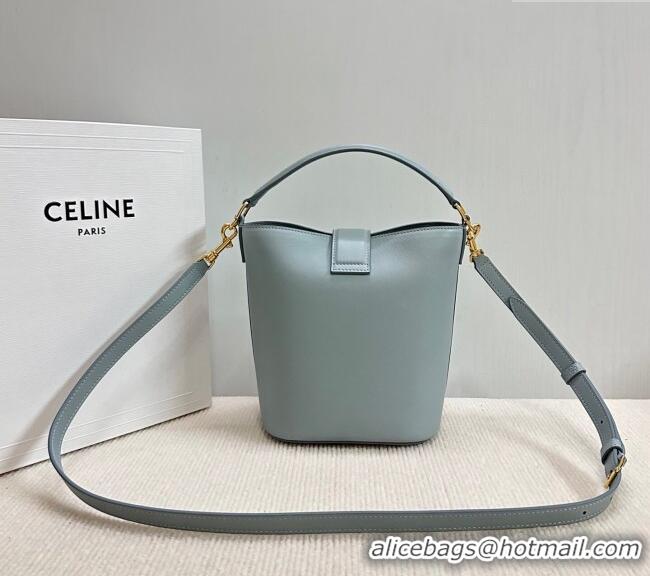 Low Cost Celine Small Bucket Bag Louise in Smooth Calfskin 119173 Ice Blue 2025