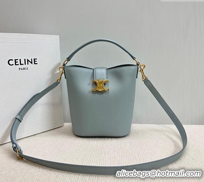 Low Cost Celine Small Bucket Bag Louise in Smooth Calfskin 119173 Ice Blue 2025