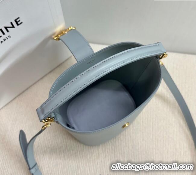 Low Cost Celine Small Bucket Bag Louise in Smooth Calfskin 119173 Ice Blue 2025