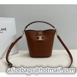 Classic Discount Celine Small Bucket Bag Louise in Smooth Calfskin 119173 Brown 2025
