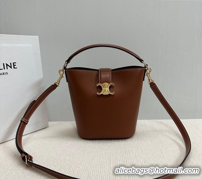 Classic Discount Celine Small Bucket Bag Louise in Smooth Calfskin 119173 Brown 2025