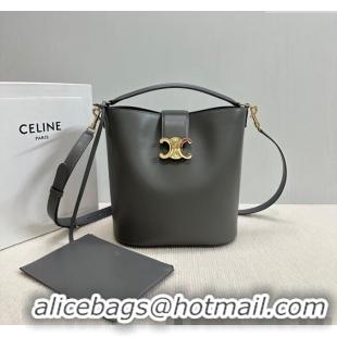 Spot Bulk Celine Medium Louise Bucket bag in Smooth Calfskin 116613 Grey 2025