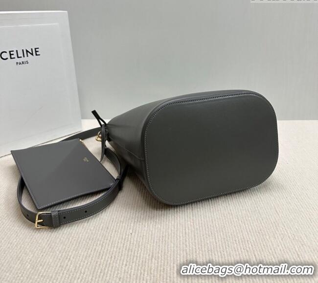 Spot Bulk Celine Medium Louise Bucket bag in Smooth Calfskin 116613 Grey 2025