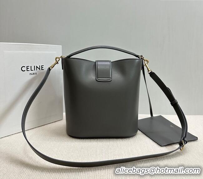 Spot Bulk Celine Medium Louise Bucket bag in Smooth Calfskin 116613 Grey 2025