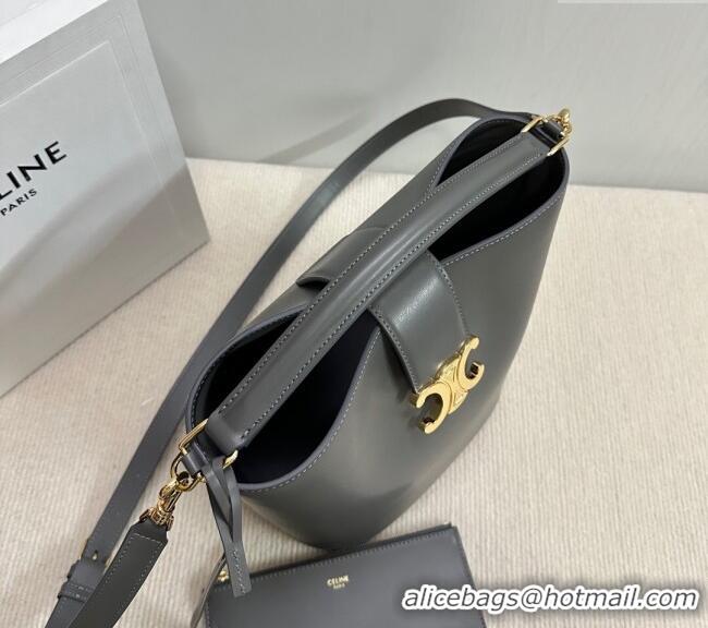 Spot Bulk Celine Medium Louise Bucket bag in Smooth Calfskin 116613 Grey 2025