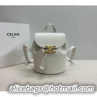 Modern Classic Celine Backpack Bonnie Bag in Smooth Calfskin 118703 White 2025