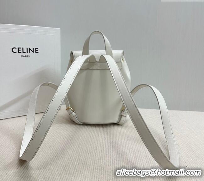 Modern Classic Celine Backpack Bonnie Bag in Smooth Calfskin 118703 White 2025
