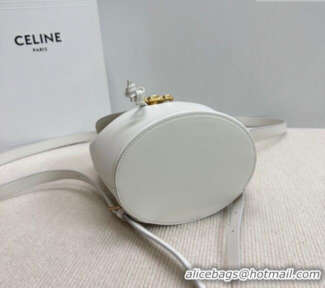 Modern Classic Celine Backpack Bonnie Bag in Smooth Calfskin 118703 White 2025