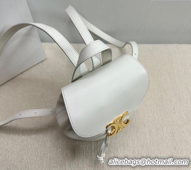 Modern Classic Celine Backpack Bonnie Bag in Smooth Calfskin 118703 White 2025