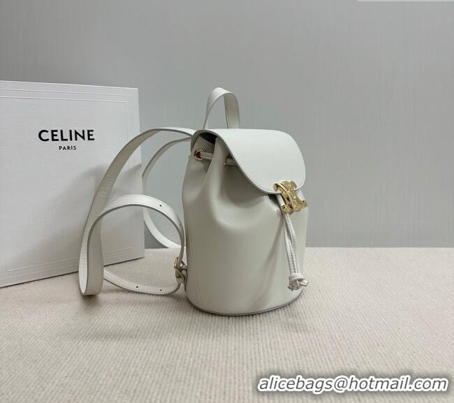 Modern Classic Celine Backpack Bonnie Bag in Smooth Calfskin 118703 White 2025