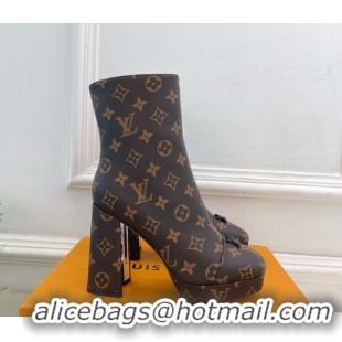 Best Price Louis Vuitton Swing Heel Platform Ankle Boots 11cm in Monogram Canvas 1AID09 1021119