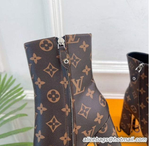 Best Price Louis Vuitton Swing Heel Platform Ankle Boots 11cm in Monogram Canvas 1AID09 1021119
