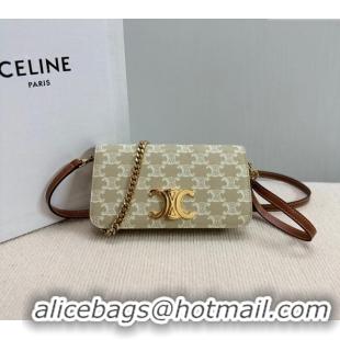 Best Price Celine Multipochette Mini Bag in Triomphe Canvas and Calfskin 10L972 Beige 2025