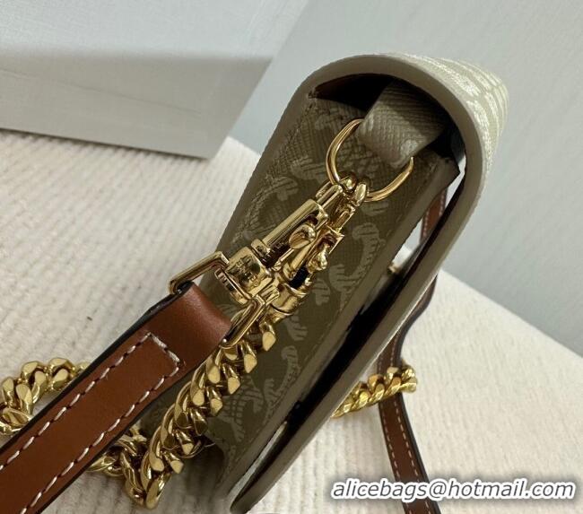 Best Price Celine Multipochette Mini Bag in Triomphe Canvas and Calfskin 10L972 Beige 2025