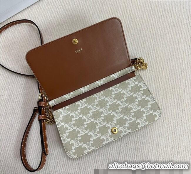 Best Price Celine Multipochette Mini Bag in Triomphe Canvas and Calfskin 10L972 Beige 2025