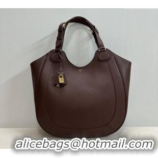 New Fashion Celine Meo Hobo Bag in Supple Grained Calfskin 119353 Dark Brown 2025