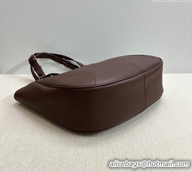New Fashion Celine Meo Hobo Bag in Supple Grained Calfskin 119353 Dark Brown 2025