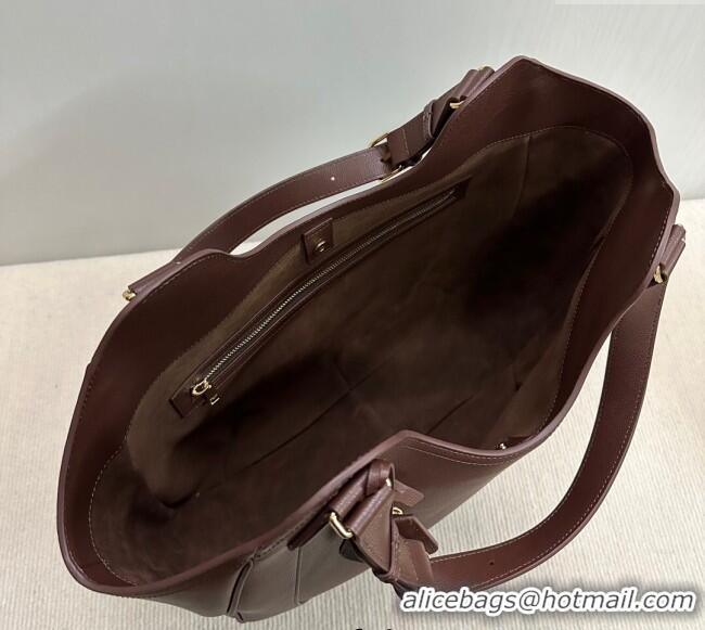 New Fashion Celine Meo Hobo Bag in Supple Grained Calfskin 119353 Dark Brown 2025