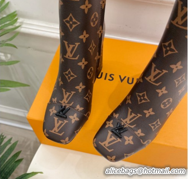 Most Popular Louis Vuitton Swing Heel Ankle Boots 9cm in Monogram Canvas 1AID092 1021130