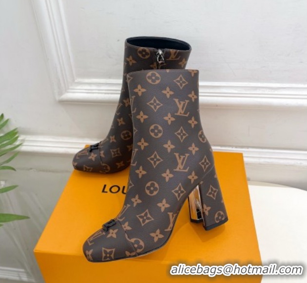 Most Popular Louis Vuitton Swing Heel Ankle Boots 9cm in Monogram Canvas 1AID092 1021130
