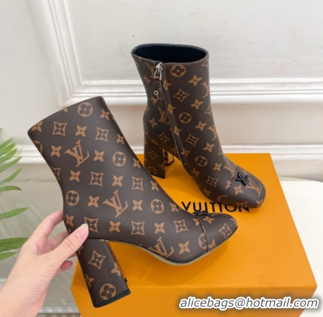 Most Popular Louis Vuitton Swing Heel Ankle Boots 9cm in Monogram Canvas 1AID092 1021130