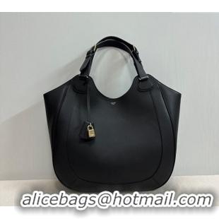 Spot Bulk Celine Meo Hobo Bag in Supple Grained Calfskin 119353 Black 2025