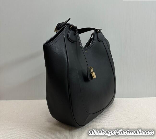 Spot Bulk Celine Meo Hobo Bag in Supple Grained Calfskin 119353 Black 2025