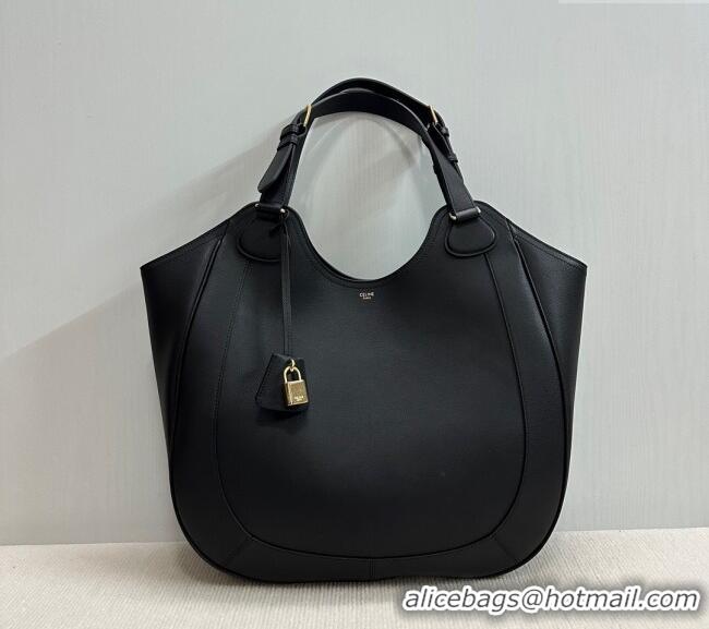 Spot Bulk Celine Meo Hobo Bag in Supple Grained Calfskin 119353 Black 2025