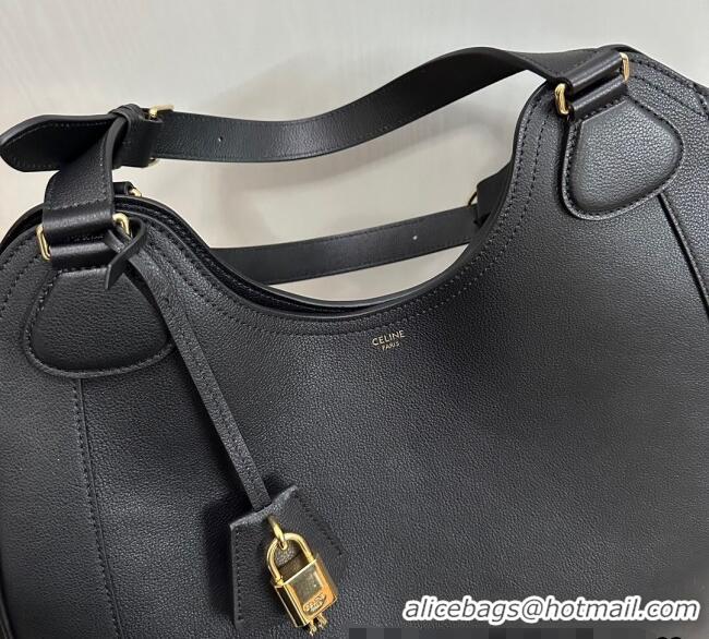 Spot Bulk Celine Meo Hobo Bag in Supple Grained Calfskin 119353 Black 2025