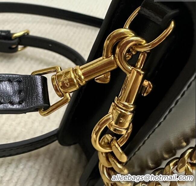 Classic Cheap Celine Multipochette Mini Bag in Shiny Calfskin 10L973 Black 2025