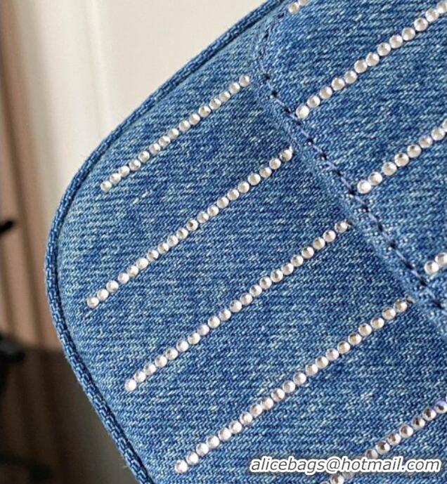 Spot Bulk Celine Chain Shoulder Bag in Denim with Strass 197993 Blue 2025