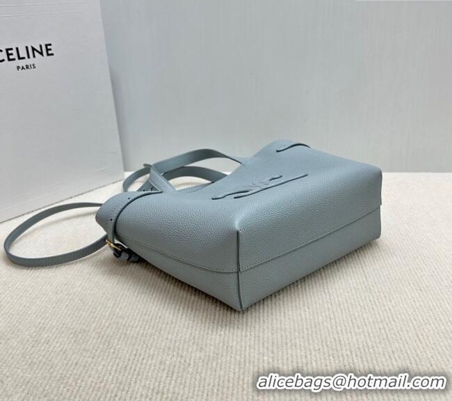 Best Price Celine Mini Cabas Anais Cuir Triomphe Tote Bag in Grained Calfskin 118613 Glacier Blue 2025