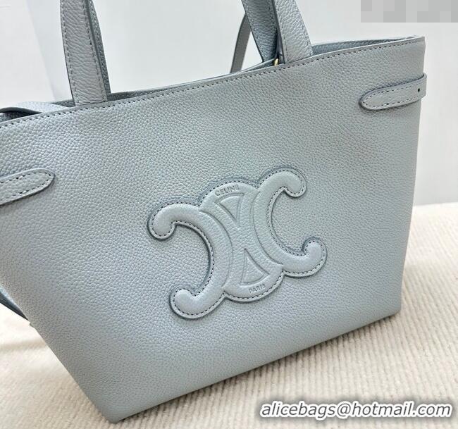 Best Price Celine Mini Cabas Anais Cuir Triomphe Tote Bag in Grained Calfskin 118613 Glacier Blue 2025