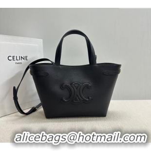 Market Sells Celine Mini Cabas Anais Cuir Triomphe Tote Bag in Grained Calfskin 118613 Black 2025