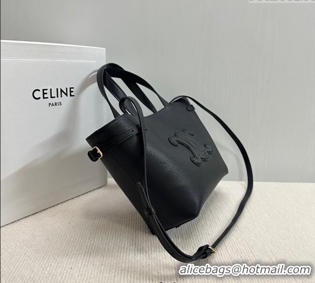 Market Sells Celine Mini Cabas Anais Cuir Triomphe Tote Bag in Grained Calfskin 118613 Black 2025