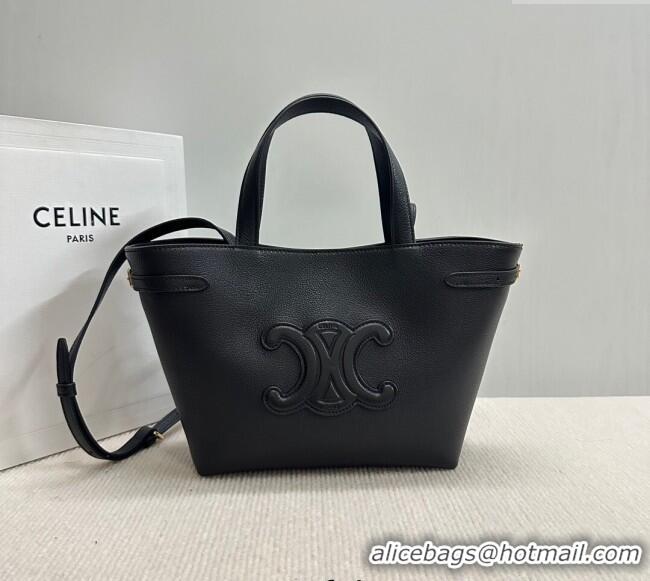 Market Sells Celine Mini Cabas Anais Cuir Triomphe Tote Bag in Grained Calfskin 118613 Black 2025