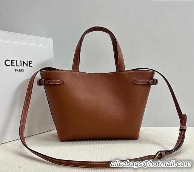 Classic Specials Celine Mini Cabas Anais Cuir Triomphe Tote Bag in Grained Calfskin 118613 Tan Brown 2025