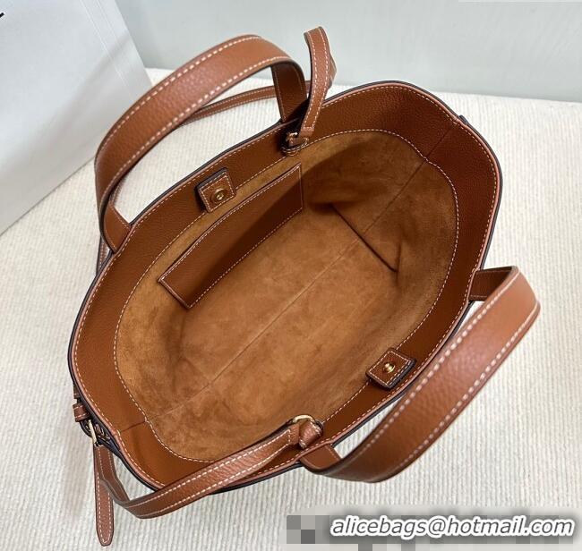 Classic Specials Celine Mini Cabas Anais Cuir Triomphe Tote Bag in Grained Calfskin 118613 Tan Brown 2025