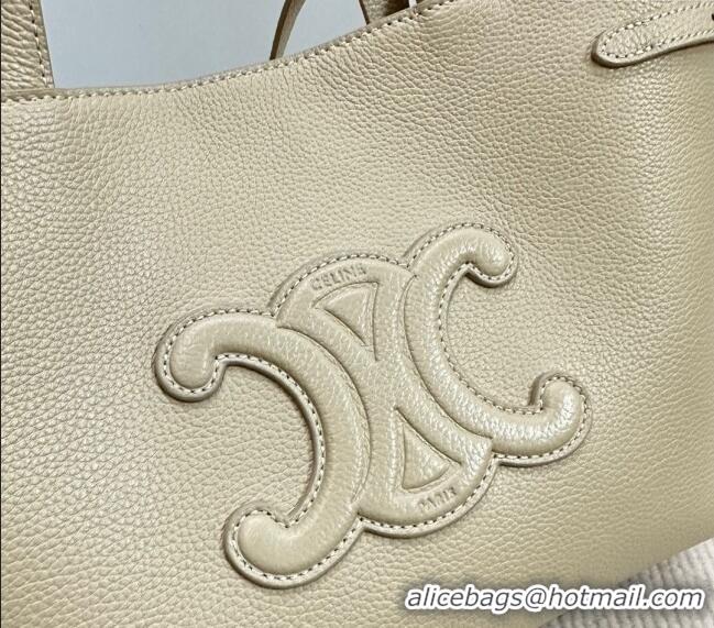 Best Price Celine Mini Cabas Anais Cuir Triomphe Tote Bag in Grained Calfskin 118613 Light Apricot 2025