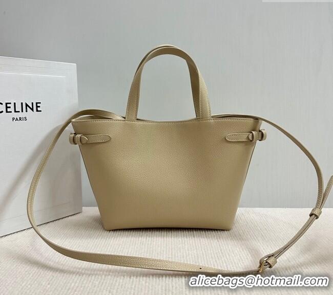 Best Price Celine Mini Cabas Anais Cuir Triomphe Tote Bag in Grained Calfskin 118613 Light Apricot 2025