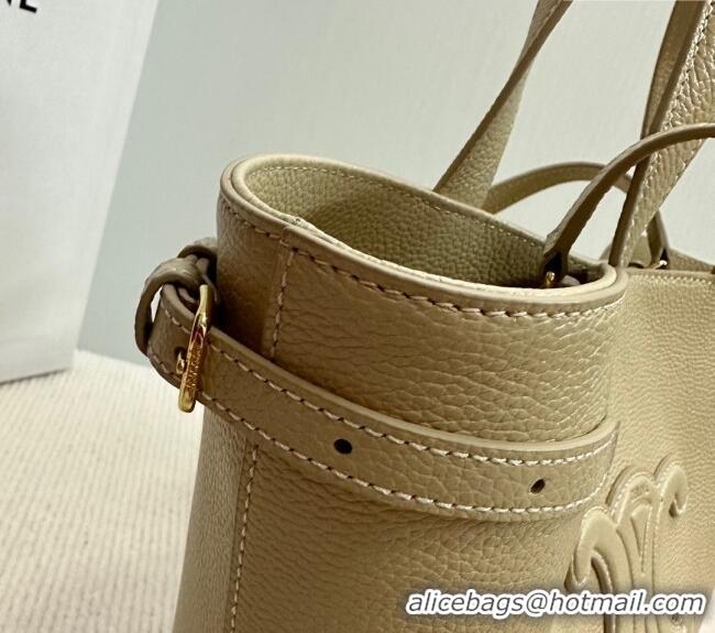Best Price Celine Mini Cabas Anais Cuir Triomphe Tote Bag in Grained Calfskin 118613 Light Apricot 2025