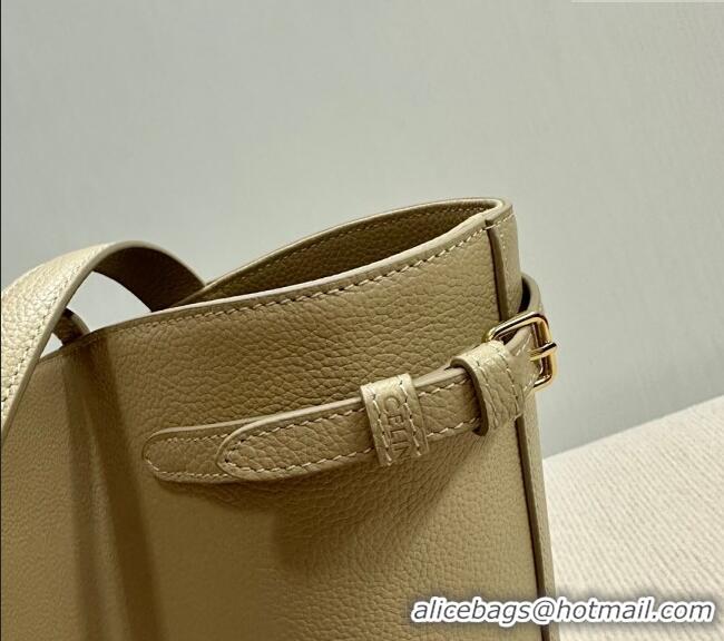 Top Grade Celine Small Cabas Anais Cuir Triomphe Tote Bag in Grained Calfskin 118233 Light Apricot 2025